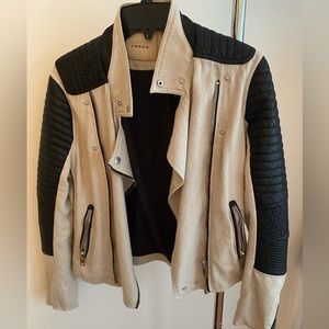 Blank NYC tan and black moto jacket
